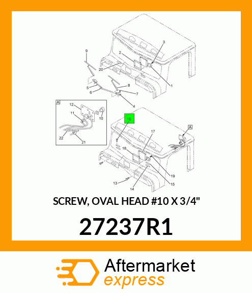 SCREW, OVAL HEAD #10 X 3/4" 27237R1