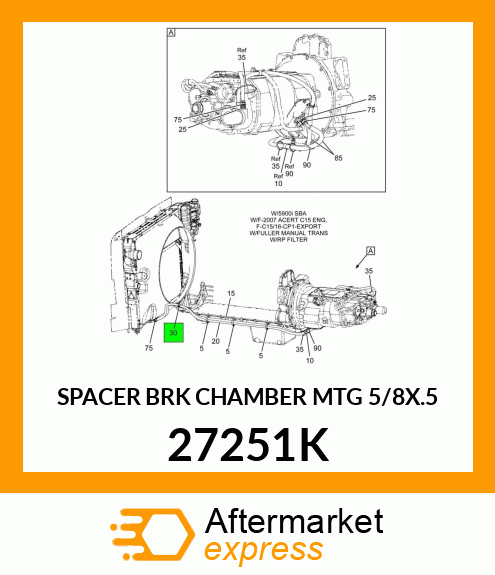 SPACER BRK CHAMBER MTG 5/8X.5 27251K