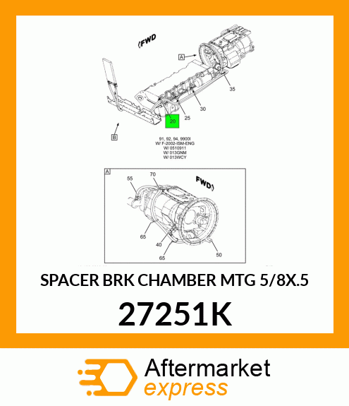 SPACER BRK CHAMBER MTG 5/8X.5 27251K