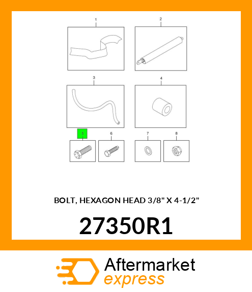 BOLT, HEXAGON HEAD 3/8" X 4-1/2" 27350R1