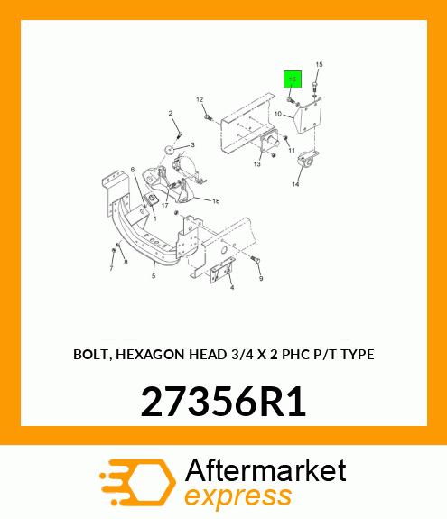 BOLT, HEXAGON HEAD 3/4 X 2 PHC P/T TYPE 27356R1