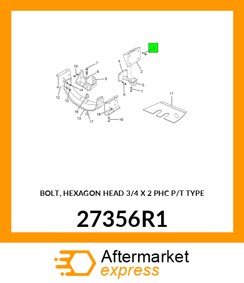 BOLT, HEXAGON HEAD 3/4 X 2 PHC P/T TYPE 27356R1