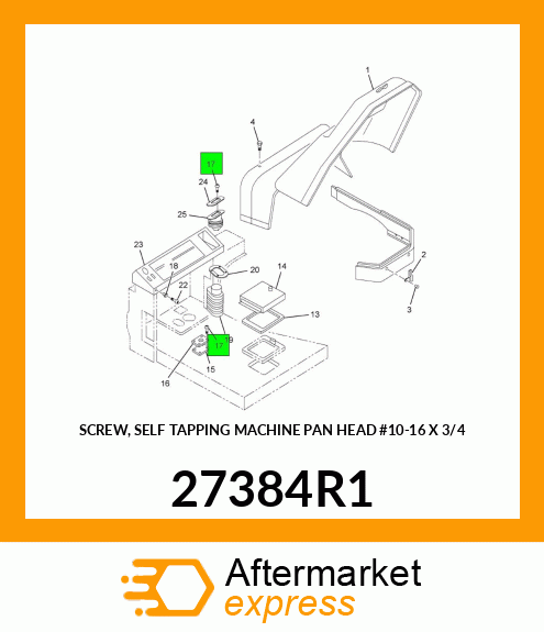 SCREW, SELF TAPPING MACHINE PAN HEAD #10-16 X 3/4" 27384R1