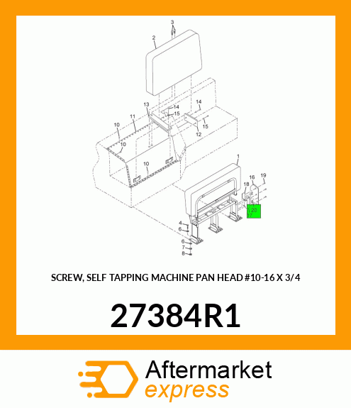 SCREW, SELF TAPPING MACHINE PAN HEAD #10-16 X 3/4" 27384R1