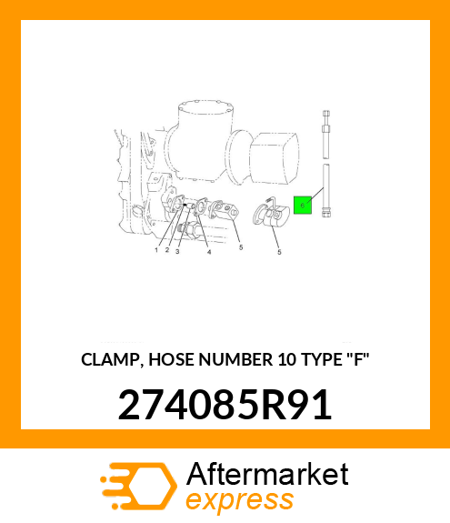 CLAMP, HOSE NUMBER 10 TYPE "F" 274085R91