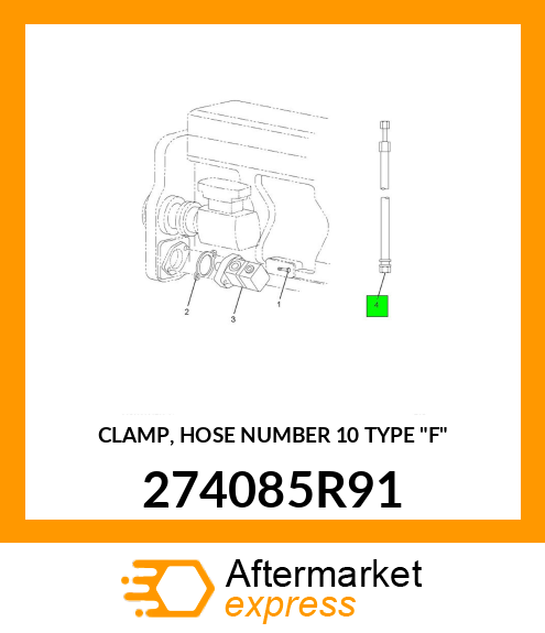 CLAMP, HOSE NUMBER 10 TYPE "F" 274085R91