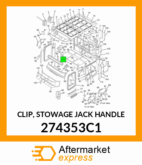 CLIP, STOWAGE JACK HANDLE 274353C1