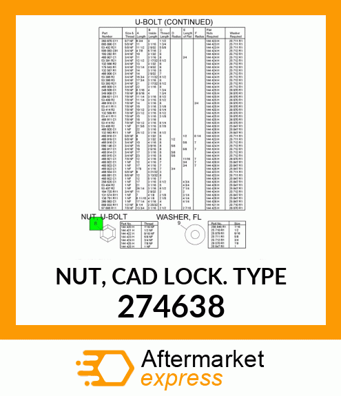 NUT, CAD LOCK TYPE 274638