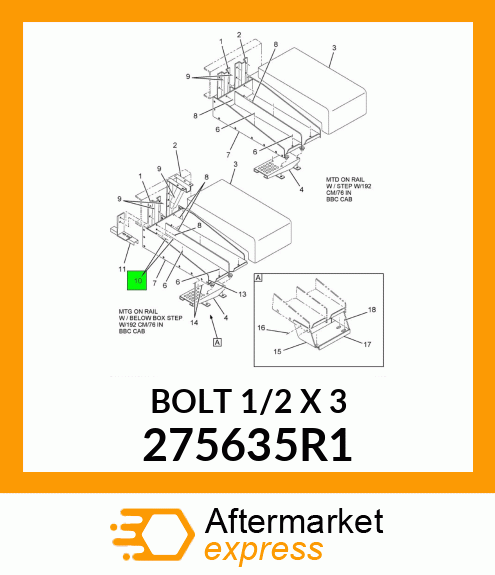 BOLT 1/2" X 3" 275635R1