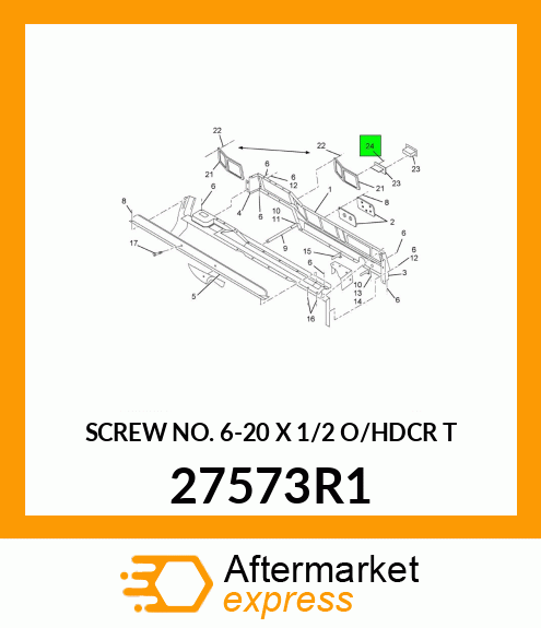 SCREW NO. 6-20 X 1/2 O/HDCR T 27573R1