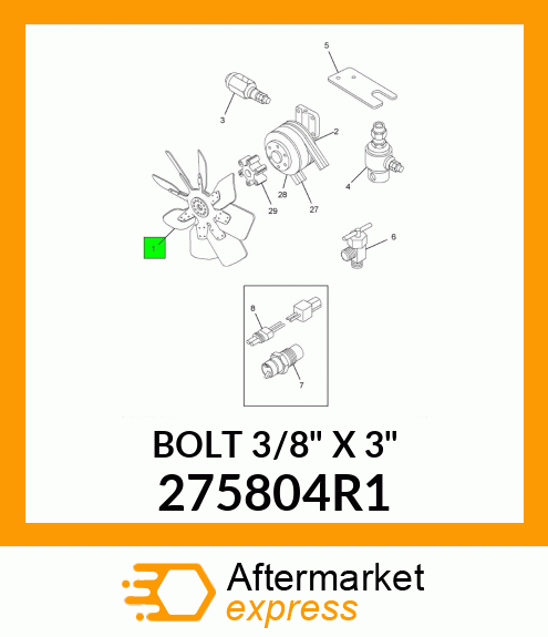 BOLT 3/8" X 3" 275804R1