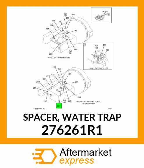 SPACER, WATER TRAP 276261R1