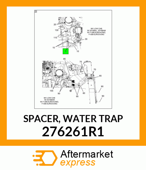 SPACER, WATER TRAP 276261R1