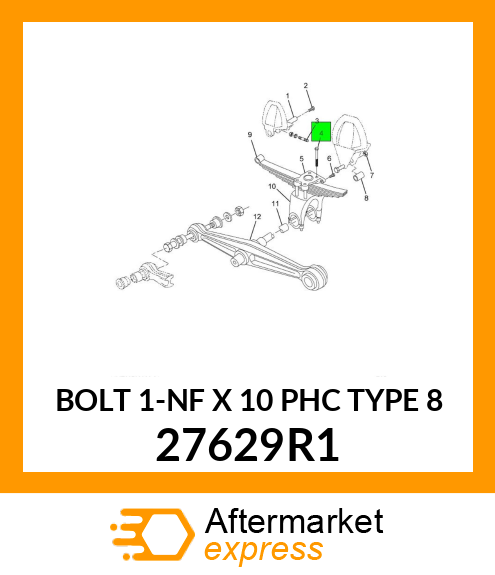 BOLT 1-NF X 10 PHC TYPE 8 27629R1