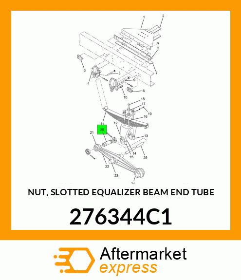 NUT, SLOTTED EQUALIZER BEAM END TUBE 276344C1