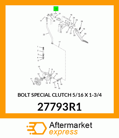BOLT SPECIAL CLUTCH 5/16 X 1-3/4 27793R1