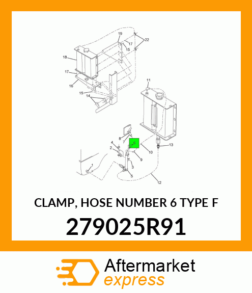 CLAMP, HOSE NUMBER 6 TYPE "F" 279025R91