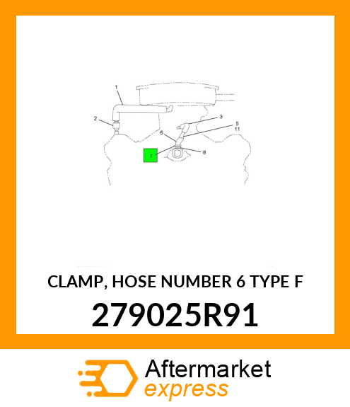 CLAMP, HOSE NUMBER 6 TYPE "F" 279025R91