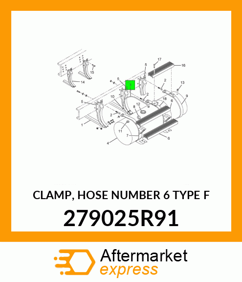 CLAMP, HOSE NUMBER 6 TYPE "F" 279025R91