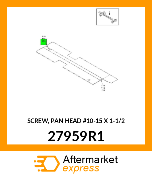 SCREW, PAN HEAD #10-15 X 1-1/2 27959R1