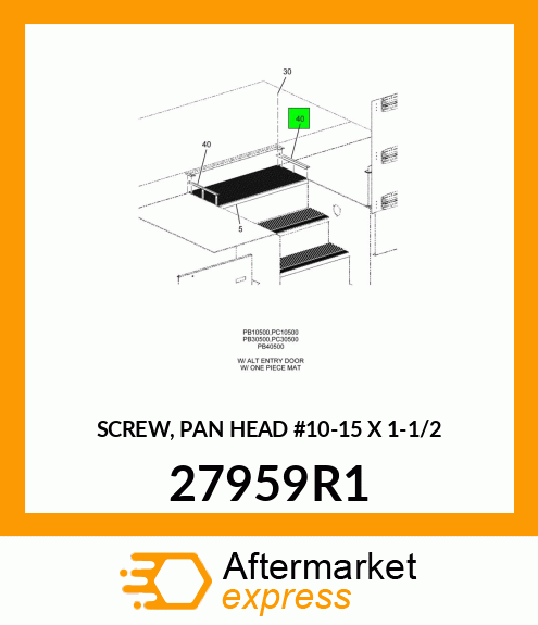 SCREW, PAN HEAD #10-15 X 1-1/2 27959R1