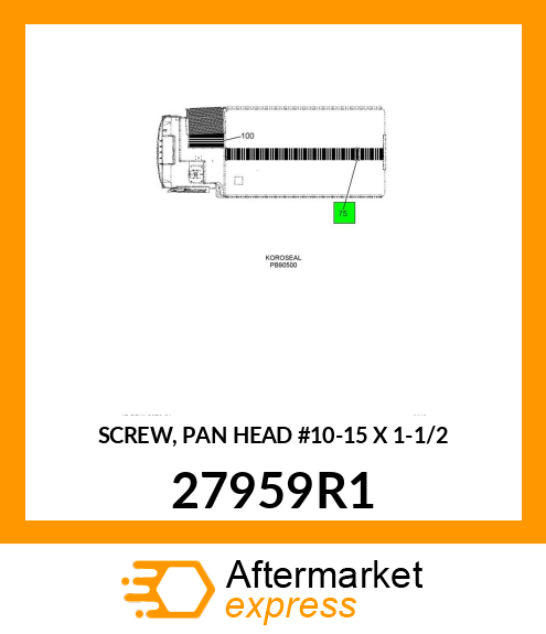 SCREW, PAN HEAD #10-15 X 1-1/2 27959R1