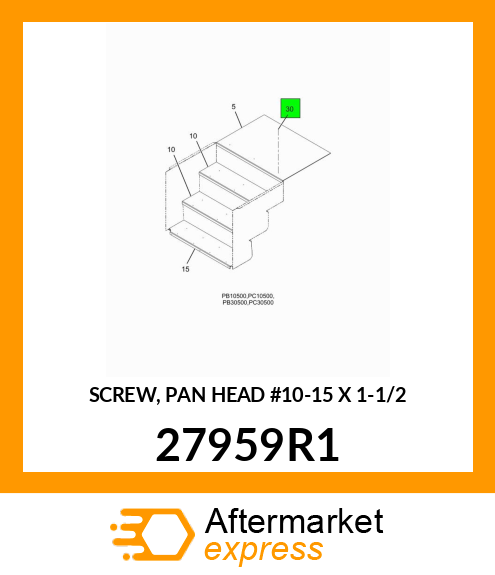 SCREW, PAN HEAD #10-15 X 1-1/2 27959R1