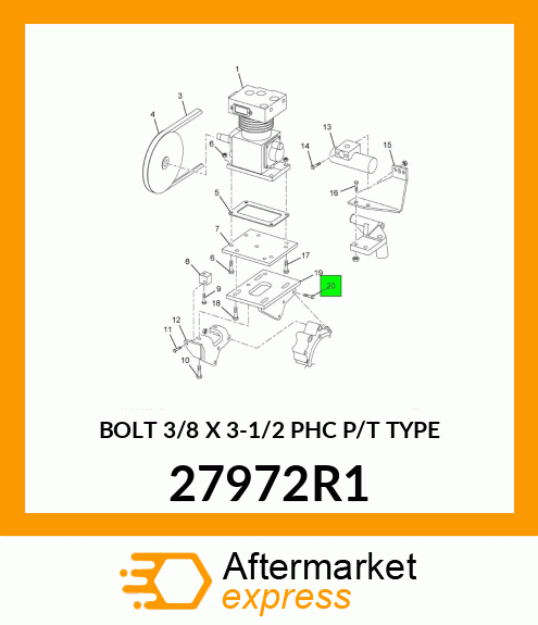 BOLT 3/8 X 3-1/2 PHC P/T TYPE 27972R1