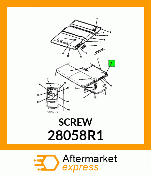 SCREW, OVAL HEAD #8 X 3/4" UNF 28058R1