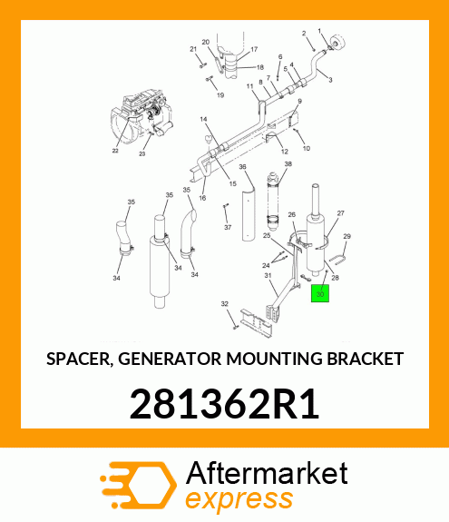 SPACER, GENERATOR MOUNTING BRACKET 281362R1