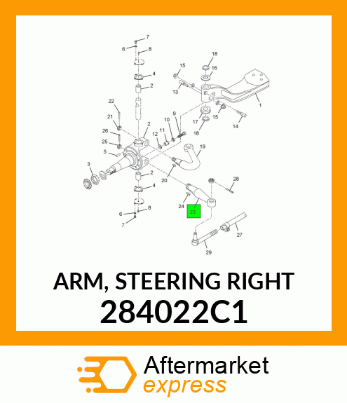 ARM, STEERING RIGHT 284022C1