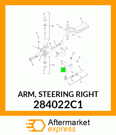 ARM, STEERING RIGHT 284022C1