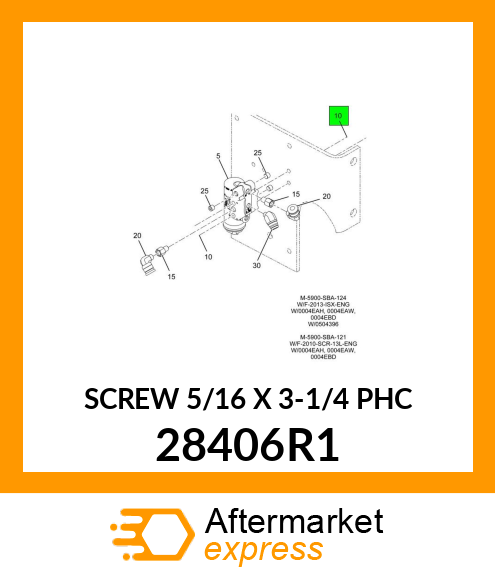 SCREW 5/16 X 3-1/4 PHC 28406R1