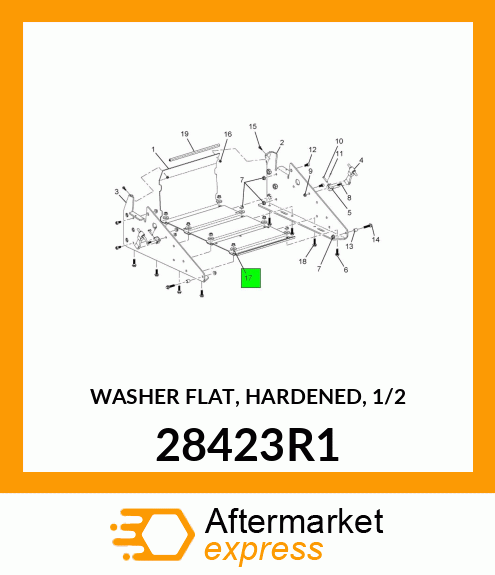 WASHER FLAT, HARDENED, 1/2 28423R1