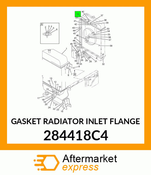 GASKET RADIATOR INLET FLANGE 284418C4