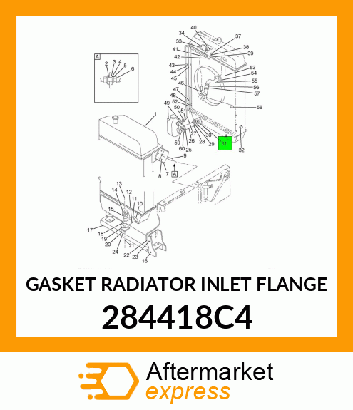 GASKET RADIATOR INLET FLANGE 284418C4