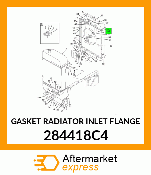 GASKET RADIATOR INLET FLANGE 284418C4