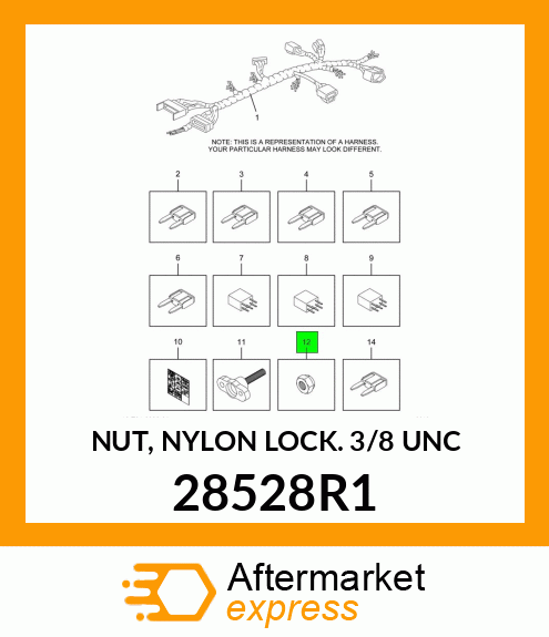 NUT, NYLON LOCK 3/8" UNC 28528R1