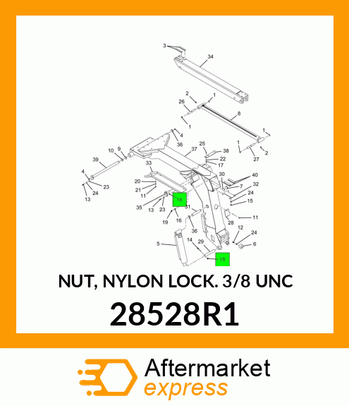 NUT, NYLON LOCK 3/8" UNC 28528R1