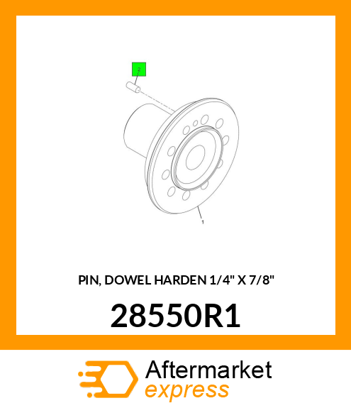 PIN, DOWEL HARDEN 1/4" X 7/8" 28550R1