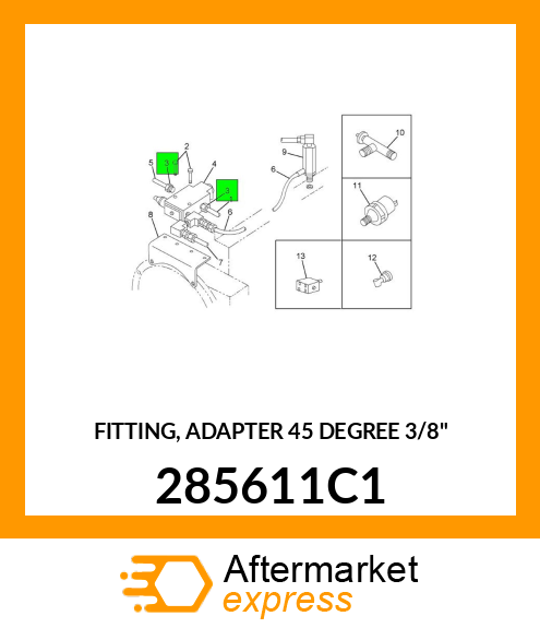 FITTING, ADAPTER 45 DEGREE 3/8" 285611C1