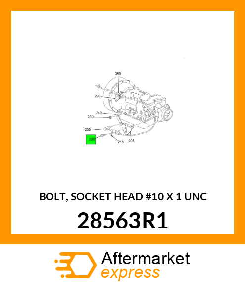 BOLT, SOCKET HEAD #10 X 1" UNC 28563R1