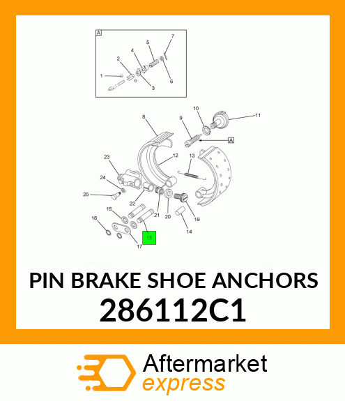 PIN BRAKE SHOE ANCHORS 286112C1