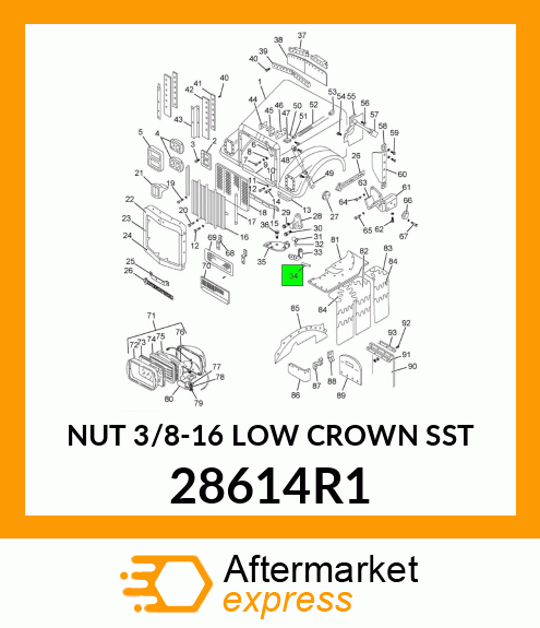 NUT 3/8-16 LOW CROWN SST 28614R1