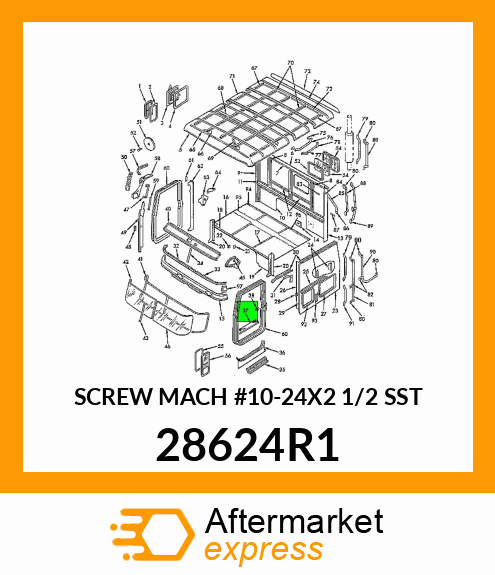 SCREW MACH #10-24X2 1/2 SST 28624R1