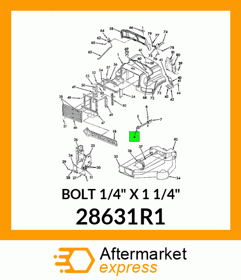 BOLT 1/4" X 1 1/4" 28631R1