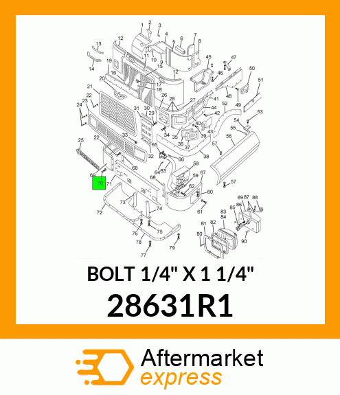 BOLT 1/4" X 1 1/4" 28631R1