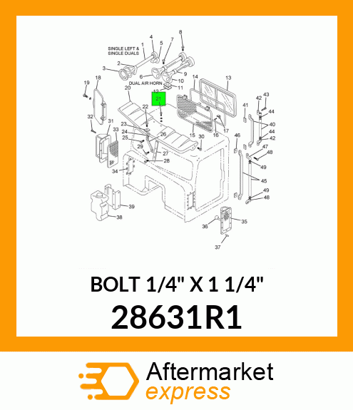 BOLT 1/4" X 1 1/4" 28631R1