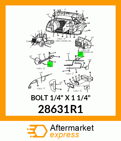 BOLT 1/4" X 1 1/4" 28631R1