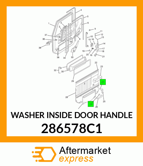 WASHER INSIDE DOOR HANDLE 286578C1
